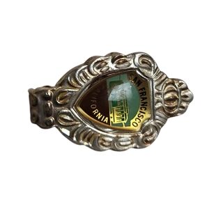San Francisco California Cable Car Souvenir Spoon Ring Vintage